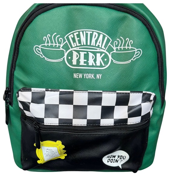 Friends TV Show Central‎ Perk Faux Leather Mini Backpack how you doin' Y2K - Picture 1 of 6